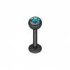 Blackline PVD Gem Ball Steel Labret-WildKlass Jewelry