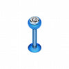 Blackline PVD Gem Ball Steel Labret-WildKlass Jewelry
