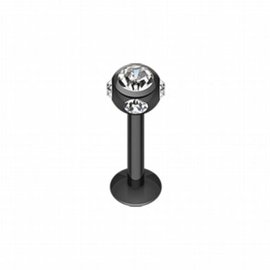 Colorline PVD Aurora Gem Ball Steel Labret-WildKlass Jewelry