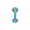 Colorline PVD Aurora Gem Ball Steel Labret-WildKlass Jewelry