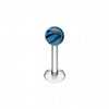 Tiger Stripe UV Acrylic Ball Top Labret-WildKlass Jewelry