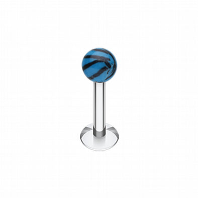 Tiger Stripe UV Acrylic Ball Top Labret-WildKlass Jewelry