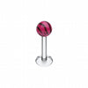Tiger Stripe UV Acrylic Ball Top Labret-WildKlass Jewelry