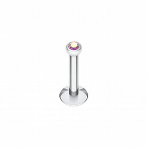 Steel Gem Ball Internally Threaded Labret-WildKlass Jewelry