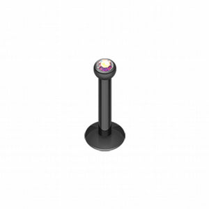 Blackline Gem Ball Internally Threaded Labret-WildKlass Jewelry