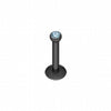 Blackline Gem Ball Internally Threaded Labret-WildKlass Jewelry