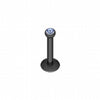 Blackline Gem Ball Internally Threaded Labret-WildKlass Jewelry