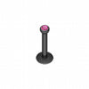 Blackline Gem Ball Internally Threaded Labret-WildKlass Jewelry