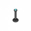 Blackline Gem Ball Internally Threaded Labret-WildKlass Jewelry