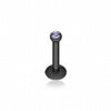 Blackline Gem Ball Internally Threaded Labret-WildKlass Jewelry