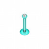 Blackline Gem Ball Internally Threaded Labret-WildKlass Jewelry
