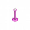 Blackline Gem Ball Internally Threaded Labret-WildKlass Jewelry