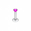 Heart Gem Top Internally Threaded Labret-WildKlass Jewelry