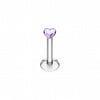 Heart Gem Top Internally Threaded Labret-WildKlass Jewelry