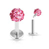 Ferido Crystal Top Internally Threaded WildKlass Labret Monroe 316L Surgical Steel-WildKlass Jewelry