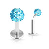 Ferido Crystal Top Internally Threaded WildKlass Labret Monroe 316L Surgical Steel-WildKlass Jewelry