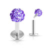 Ferido Crystal Top Internally Threaded WildKlass Labret Monroe 316L Surgical Steel-WildKlass Jewelry