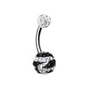 Majestic Stripe Multi-Sprinkle Dot Belly Button Ring-WildKlass Jewelry