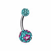 Flower Delight Multi-Sprinkle Dot Belly Button Ring-WildKlass Jewelry
