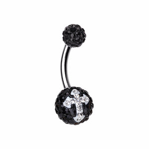 Dark Glint Cross Multi-Sprinkle Dot Belly Button Ring-WildKlass Jewelry