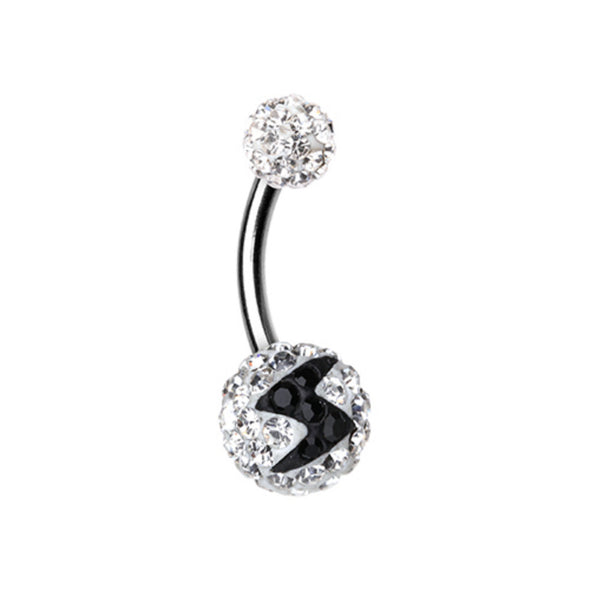 Electro Lightning Bolt Multi-Sprinkle Dot Belly Button Ring-WildKlass Jewelry