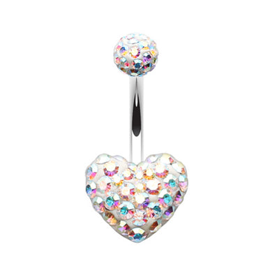 Classic Heart Multi-Sprinkle Dot Belly Button Ring-WildKlass Jewelry