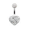 Classic Heart Multi-Sprinkle Dot Belly Button Ring-WildKlass Jewelry