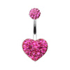 Classic Heart Multi-Sprinkle Dot Belly Button Ring-WildKlass Jewelry