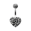 Classic Heart Multi-Sprinkle Dot Belly Button Ring-WildKlass Jewelry