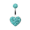 Classic Heart Multi-Sprinkle Dot Belly Button Ring-WildKlass Jewelry