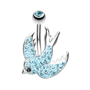 Dazzling Swallow Multi-Sprinkle Dot Belly Button Ring-WildKlass Jewelry