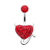 Devil's Heart Multi-Sprinkle Dot Belly Button Ring-WildKlass Jewelry