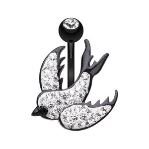 Blackline Swallow Multi-Sprinkle Dot Belly Button Ring-WildKlass Jewelry