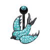 Blackline Swallow Multi-Sprinkle Dot Belly Button Ring-WildKlass Jewelry