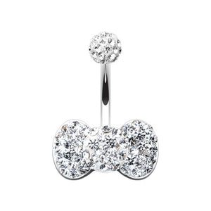 Classic Bow-Tie Multi-Sprinkle Dot Belly Button Ring-WildKlass Jewelry