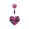 Majestic Stripe Heart Multi-Sprinkle Dot Belly Button Ring-WildKlass Jewelry