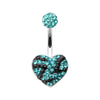 Majestic Stripe Heart Multi-Sprinkle Dot Belly Button Ring-WildKlass Jewelry
