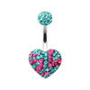 Majestic Stripe Heart Multi-Sprinkle Dot Belly Button Ring-WildKlass Jewelry