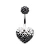 Waterfall Droplets Heart Multi-Sprinkle Dot Belly Button Ring-WildKlass Jewelry