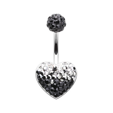Waterfall Droplets Heart Multi-Sprinkle Dot Belly Button Ring-WildKlass Jewelry