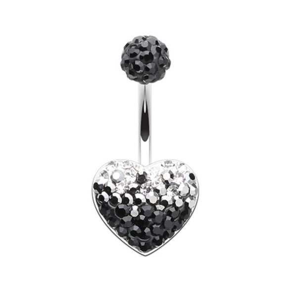Waterfall Droplets Heart Multi-Sprinkle Dot Belly Button Ring-WildKlass Jewelry