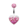 Waterfall Droplets Heart Multi-Sprinkle Dot Belly Button Ring-WildKlass Jewelry