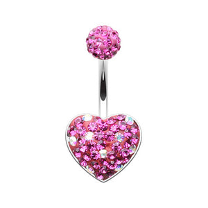 Adorable Polka Dot Heart Multi-Sprinkle Dot Belly Button Ring-WildKlass Jewelry