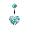 Adorable Polka Dot Heart Multi-Sprinkle Dot Belly Button Ring-WildKlass Jewelry