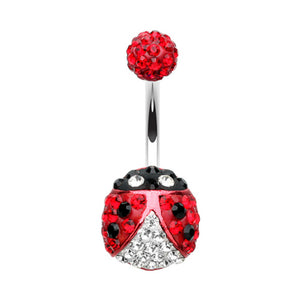 Adorable Lady Bug Multi-Sprinkle Dot Belly Button Ring-WildKlass Jewelry