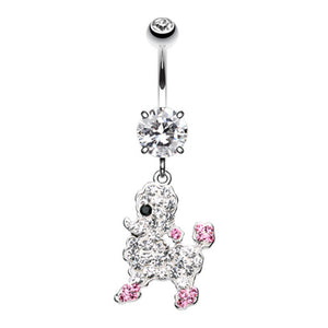Adorable Poodle Multi-Sprinkle Dot Dangle Belly Button Ring-WildKlass Jewelry