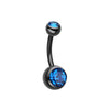 Colorline Double Gem Ball Steel Belly Button Ring-WildKlass Jewelry