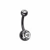 Colorline Double Gem Ball Steel Belly Button Ring-WildKlass Jewelry