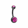 Colorline Double Gem Ball Steel Belly Button Ring-WildKlass Jewelry