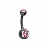 Colorline Double Gem Ball Steel Belly Button Ring-WildKlass Jewelry